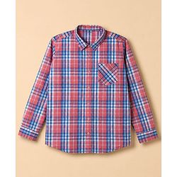 Pine Kids 100% Cotton Woven Full Sleeves Checks Shirts and T-Shirt With Lets Play Together Text Print - Pink