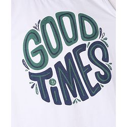 Pine Kids 100% Cotton Woven Full Sleeves Checked Shirt and Tank Top with Good Times Print - Green