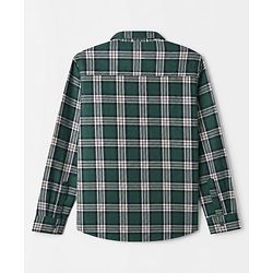 Pine Kids 100% Cotton Woven Full Sleeves Checked Shirt and Tank Top with Good Times Print - Green