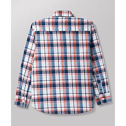 Pine Kids Cotton Woven Half Sleeves Twofer Shirt with Checks Print - Blue
