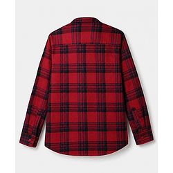 Pine Kids 100% Cotton Woven Full Sleeves Hooded Checked Shirt - Red