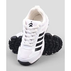 Pine Active Lace Closure Cricket Shoes - White & Black