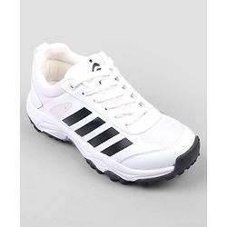 Pine Active Lace Closure Cricket Shoes - White & Black