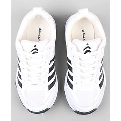 Pine Active Lace Closure Cricket Shoes - White & Black