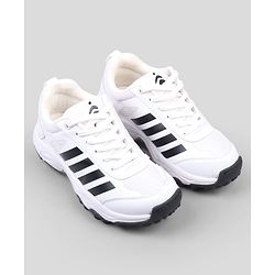 Pine Active Lace Closure Cricket Shoes - White & Black