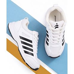 Pine Active Lace Closure Cricket Shoes - White & Black