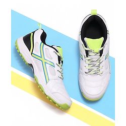 Pine Active Slip On Cricket Shoes  - White/Neon