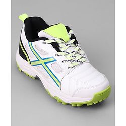 Pine Active Slip On Cricket Shoes  - White/Neon