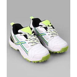 Pine Active Slip On Cricket Shoes  - White/Neon