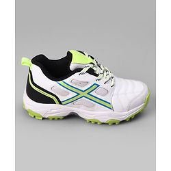 Pine Active Slip On Cricket Shoes  - White/Neon