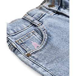 Pine Kids Denim Woven Full Length Jeans With Cartoon Patch - Blue