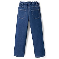 Pine Kids Cotton Blend Denim Woven Full Length Jeans with Slogan Print - Blue