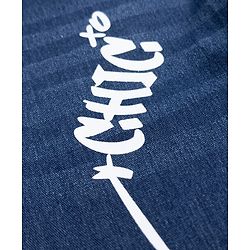 Pine Kids Cotton Blend Denim Woven Full Length Jeans with Slogan Print - Blue