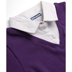 Pine Kids Cotton Lycra Knit Polo Top with Half Sleeves - Purple