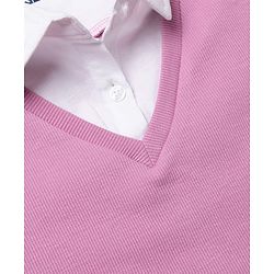 Pine Kids Cotton Lycra Knit Polo Top with Half Sleeves - Pink