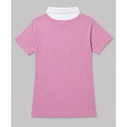 Pine Kids Cotton Lycra Knit Polo Top with Half Sleeves - Pink