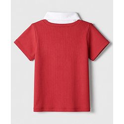 Pine Kids Cotton Knit Top with Half Sleeves in Red for 4-5 Years
