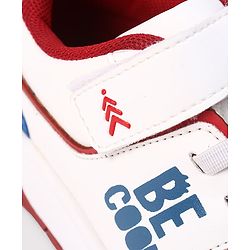 Pine Kids Velcro Closure Casual Shoes With Be Cool Text Print - White