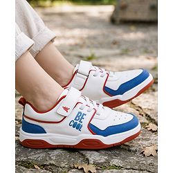 Pine Kids Velcro Closure Casual Shoes With Be Cool Text Print - White