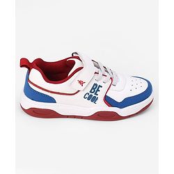 Pine Kids Velcro Closure Casual Shoes With Be Cool Text Print - White