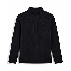 Pine Kids Cotton Lycra Knit Full Sleeves Solid Top - Black