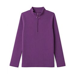 Pine Kids Cotton Knit Full Sleeves Solid Top - Purple