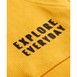 Pine Kids Knit Full Length Lounge Pant With Cargo Pockets & Text Print - Yellow