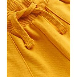 Pine Kids Knit Full Length Lounge Pant With Cargo Pockets & Text Print - Yellow