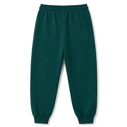 Pine Kids Knit Full Length Lounge Pant With Pockets & Text Print - Dark Green