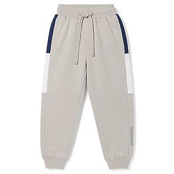 Pine Kids Knit Full Length Cut N Sew Text Printed Lounge Pant - Light Grey
