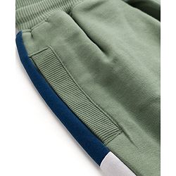 Pine Kids Knit Full Length Cut N Sew Text Printed Lounge Pant - Olive Green