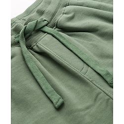Pine Kids Knit Full Length Cut N Sew Text Printed Lounge Pant - Olive Green