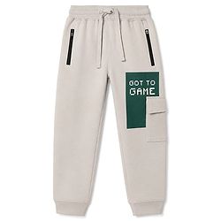 Pine Kids Knit Full Length Text Printed Lounge Pant - Grey