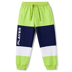 Pine Kids Knit Full Length Cut N Sew Text Printed Lounge Pant - Lime Green