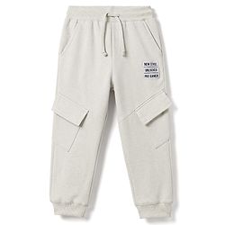 Pine Kids Knit Full Length Cut N Sew Lounge Pant With Patch & Pockets - Grey