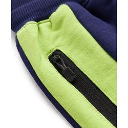 Pine Kids Knit Full Length Cut N Sew Text Printed Lounge Pant - Navy Blue
