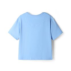 Pine Kids Disney Terry Knit Half Sleeves T-Shirt & Shorts Set With Minnie Mouse Graphic - Light Blue