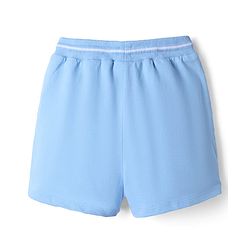 Pine Kids Disney Terry Knit Half Sleeves T-Shirt & Shorts Set With Minnie Mouse Graphic - Light Blue