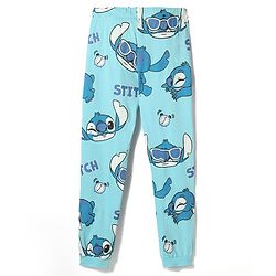 Pine Kids Disney Single Jersey Knit Full Sleeves T-Shirt & Pyjama Night Suit with Stitch Graphic - Light Blue