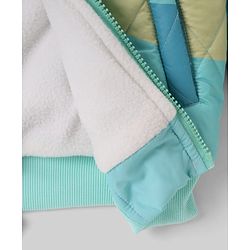 Pine Kids Woven Full Sleeves Quilted Bomber Jacket - Sea Green