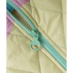 Pine Kids Woven Full Sleeves Quilted Bomber Jacket - Sea Green