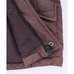 Pine Kids Woven Hooded Winter Jacket with Full Sleeves - Brown