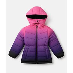 Pine Kids Woven Full Sleeves Padded Hooded Winter Jacket - Purple