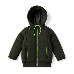 Pine Kids Woven Full Sleeves Solid Hoodies - Green