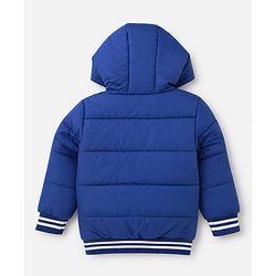 Pine Kids Woven Full Sleeves Padded Hooded Winter Jacket - Royal Blue