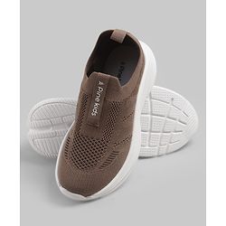 Pine Kids Slip On Sneaker Shoes With Logo Design - Grey