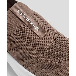 Pine Kids Slip On Sneaker Shoes With Logo Design - Grey