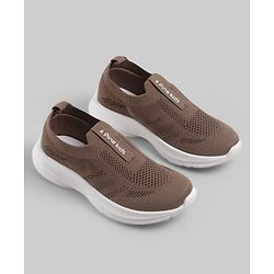 Pine Kids Slip On Sneaker Shoes With Logo Design - Grey