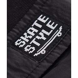 Pine Kids Knit Full Length Lounge Pant With Cargo Pockets & Text Print - Black