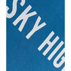 Pine Kids Cotton Knit Full Sleeves T-Shirt with Sky High City Print - Blue